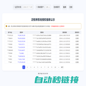 新程序开发泛程序系统授权信息公示 - 泛程序自主授权系统